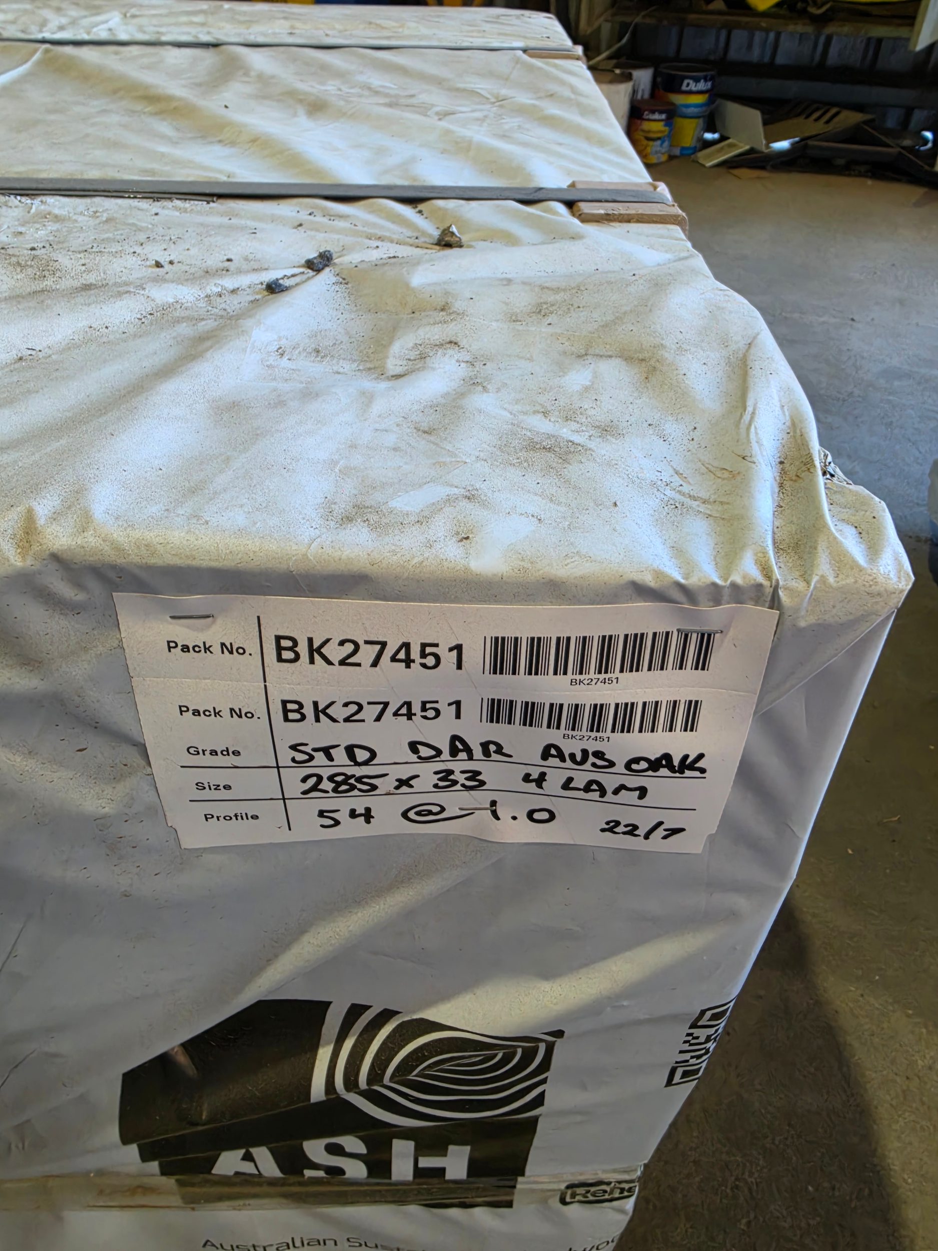 Aus Oak STD 285x33 @1.0 4Lam — Tasmanian oak