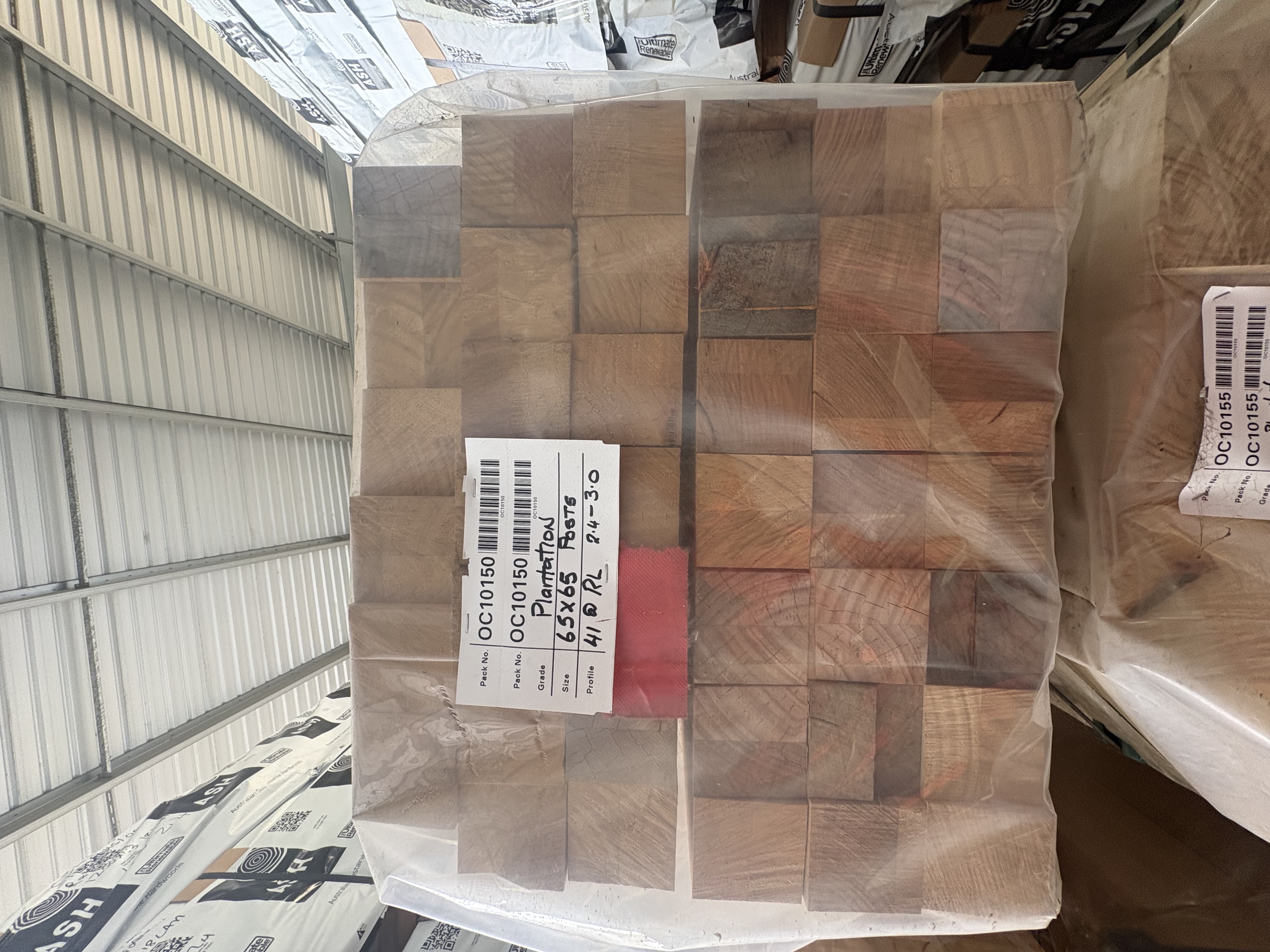 65 x 65 hardwood posts / columns — Shining gum