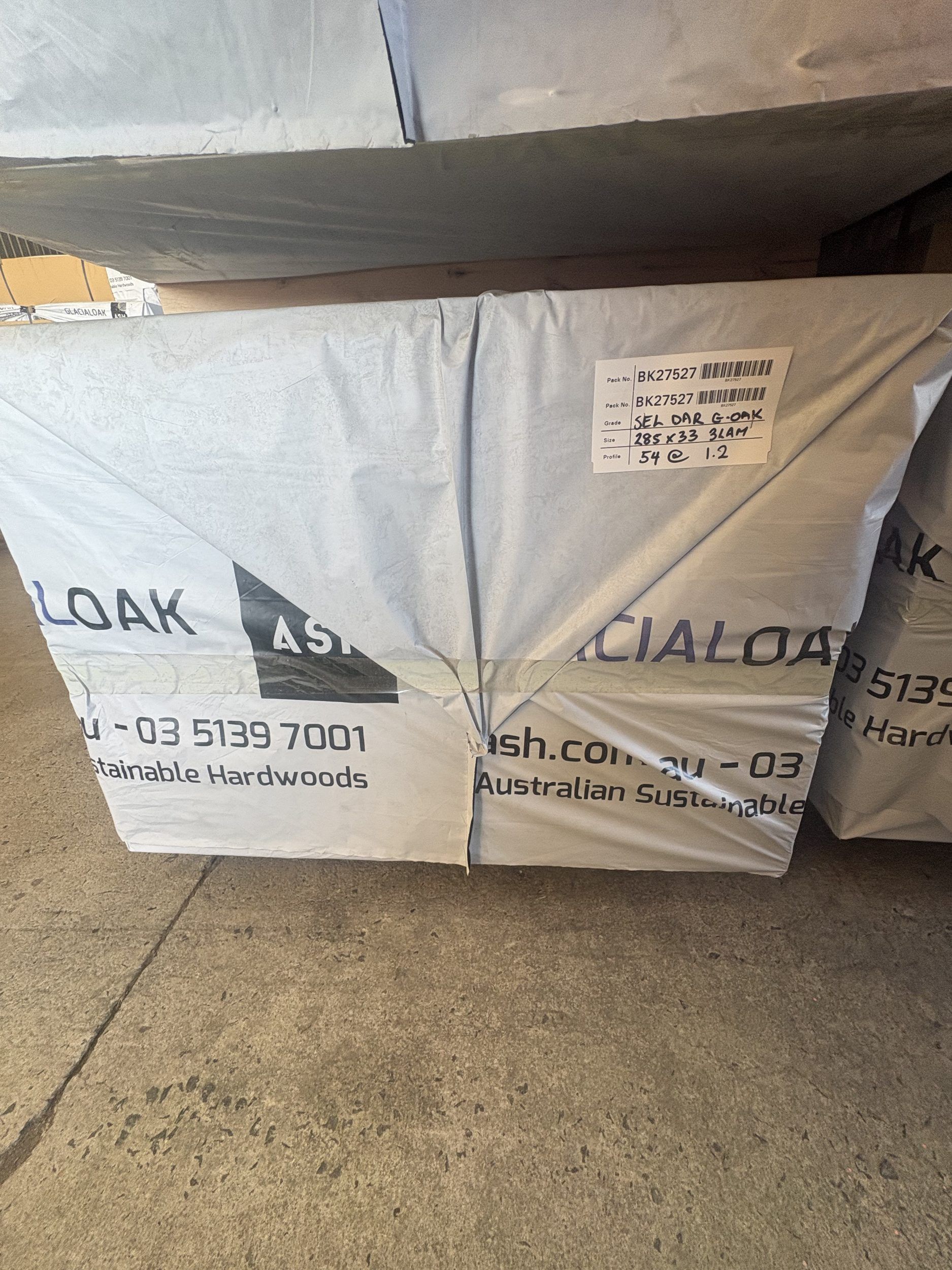 Glacial Oak Sel 285x33 @1.2 3Lam — Tasmanian oak