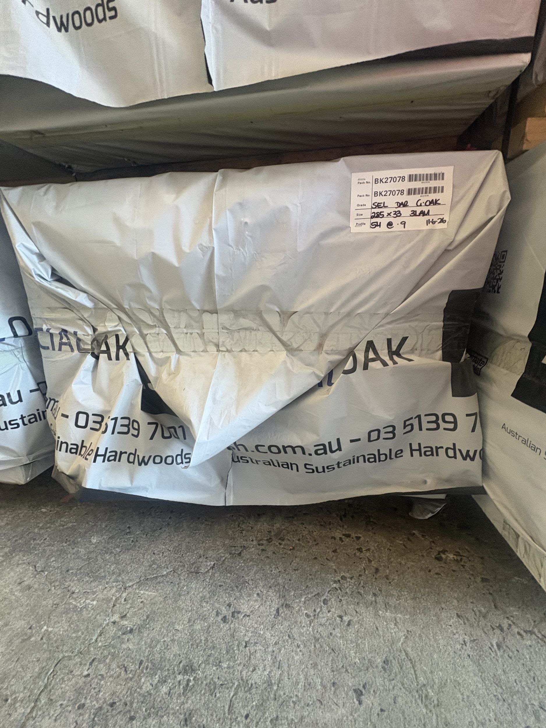 Glacial Oak Sel 285x33 @0.9 3Lam — Tasmanian oak
